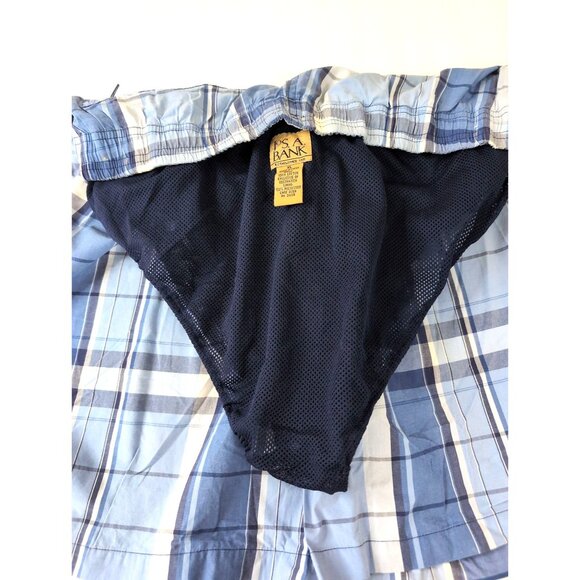 Jos A Bank Swim Shorts Trunks Mens XL Blue Plaid Lined Beach Pool Vacation - Picture 3 of 10